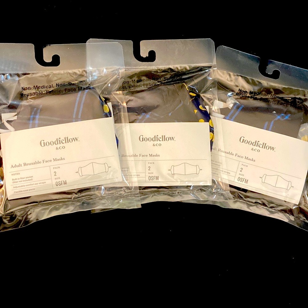 They have a lemon print, and a blue flannel print, there are two in each package